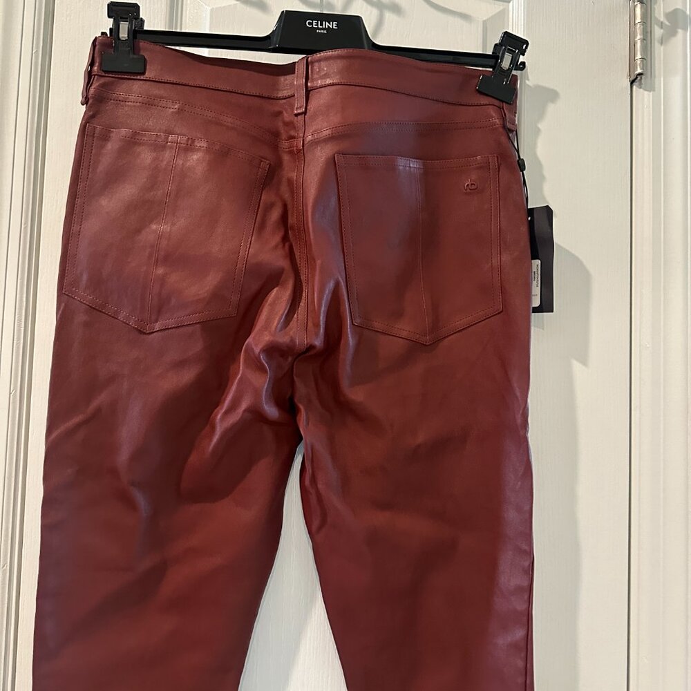 Rag n Bone Leather Pants Reddish-Brown size 32 - Picture 5 of 11